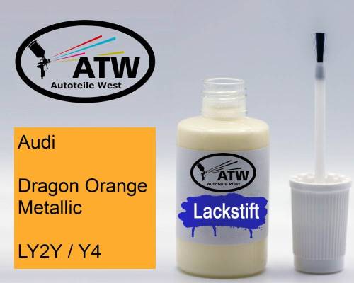 Audi, Dragon Orange Metallic, LY2Y / Y4: 20ml Lackstift, von ATW Autoteile West.